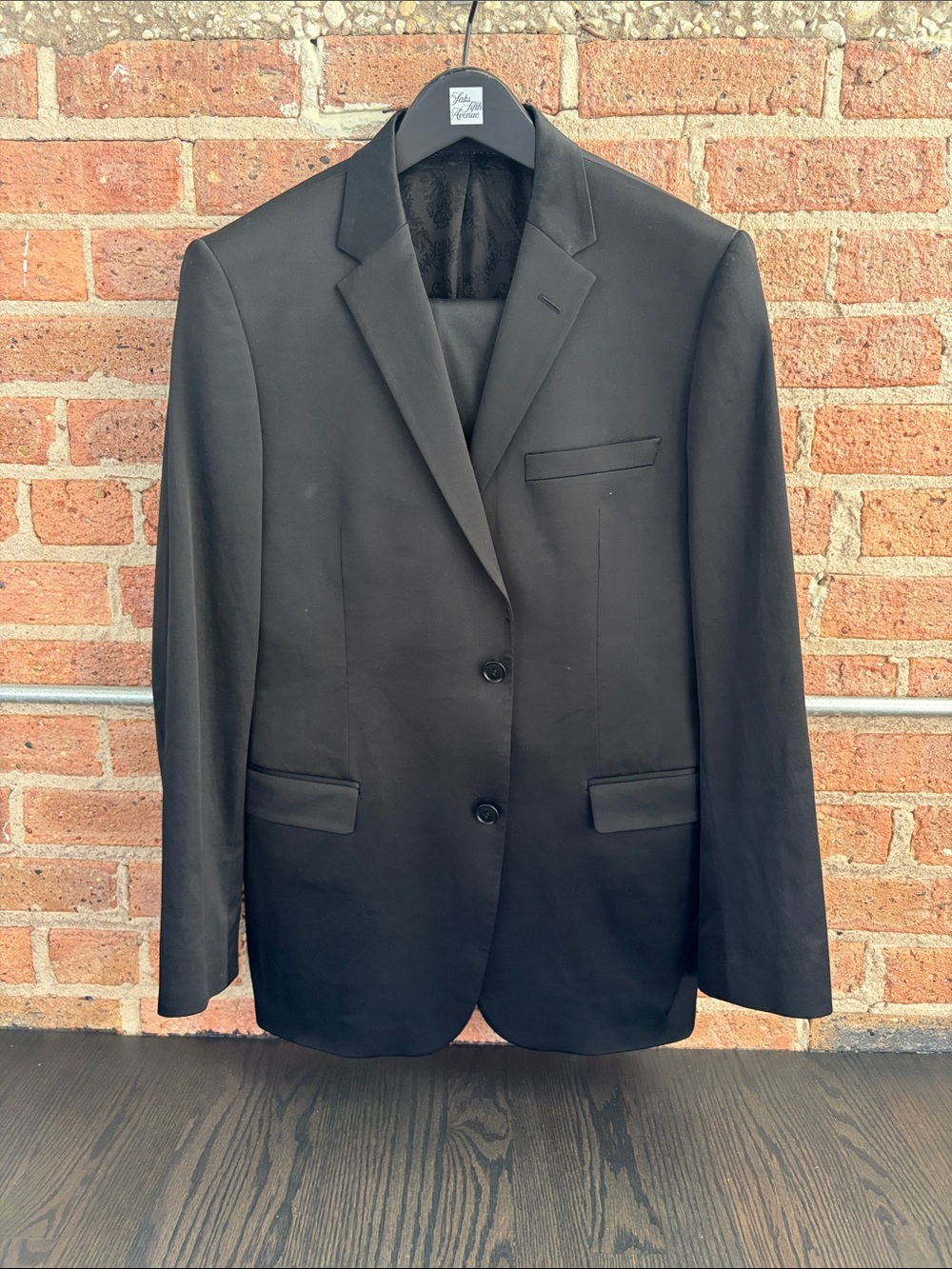 Sand Men's Black Two-Button Suit
